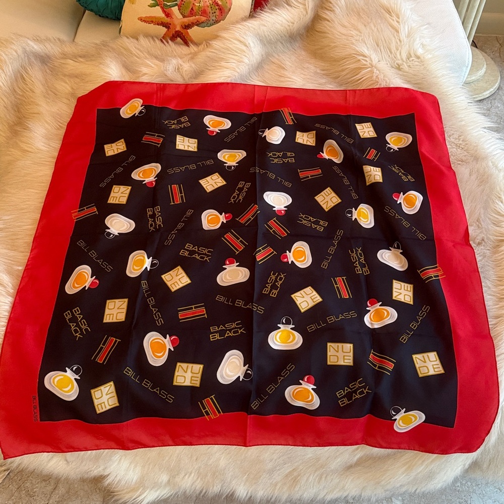 Vintage Bill Blass Perfume Basic Black Scarf